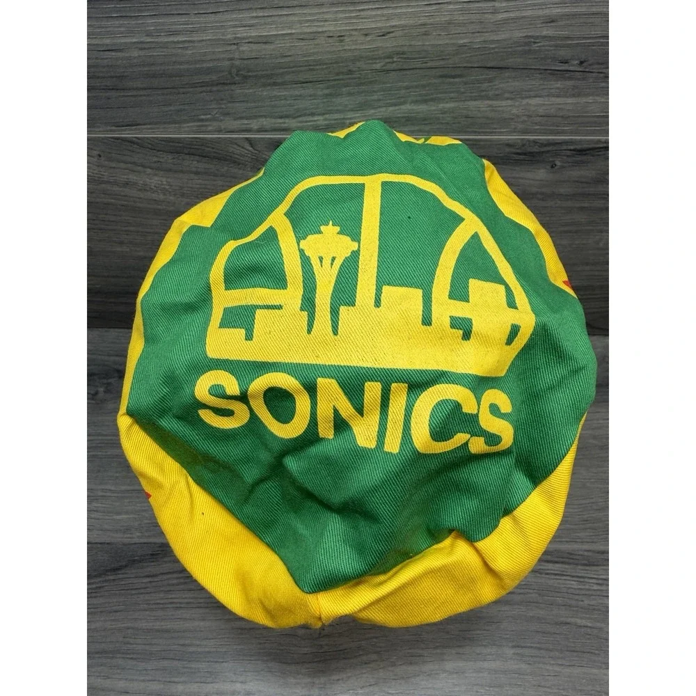 Seattle Sonics NBA Vintage Logo Painters Budweiser Collab Hat Elastic OSFM
